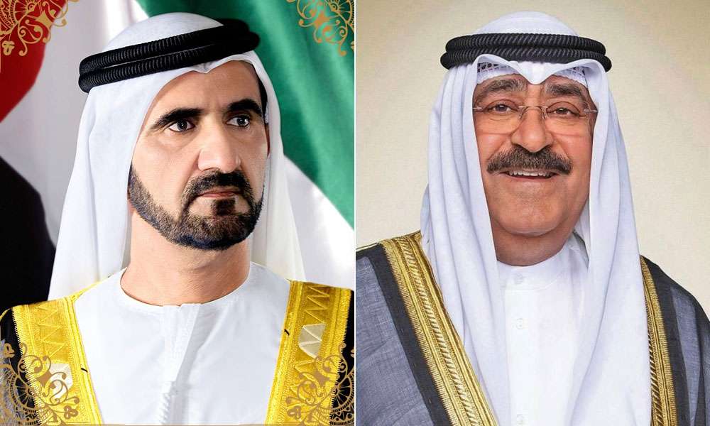 سمو الأمير الشيخ مشعل الأحمد ونائب رئيس الإمارات الشيخ محمد بن راشد آل مكتوم